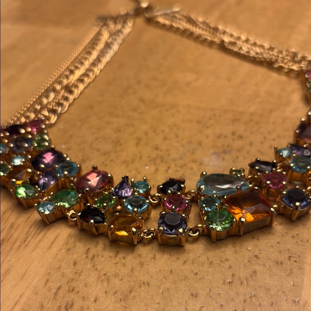 Multicolor Gemstone Statement Necklace - image 2